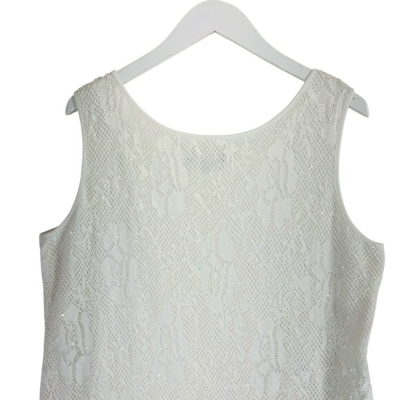 textured lace sleeveless camisole dress white size 16 Jessica plus size - Picture 5 of 12